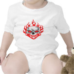 Red Flaming Skull Tshirt