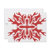 Red Flaming Tattoo Cross invitations