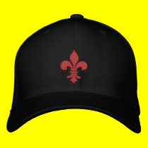 Red Fleur de Lis Embroidered Hat embroidered hats