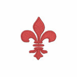 Red Fleur de Lis Embroidered Shirt