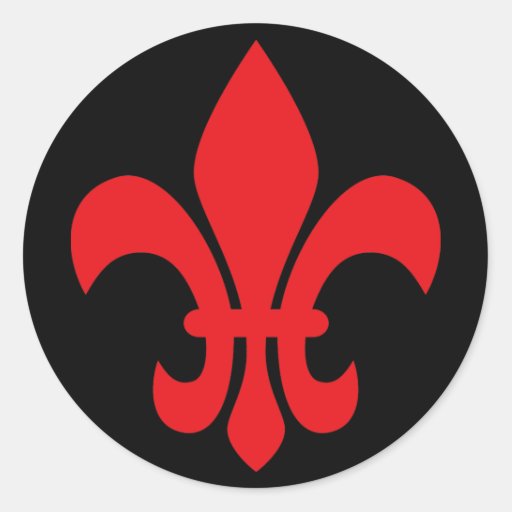 Red Fleur de Lys Classic Round Sticker | Zazzle