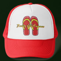 Red Flipflops hat by Customizables Red Flipflops hat