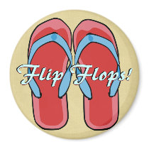 Red Flipflops Magnet by Customizables Red Flipflops Magnet
