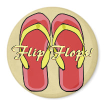 Red Flipflops Magnet by Customizables Red Flipflops Magnet