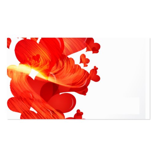 Red Floating Painted Hearts Business Cards (back side)