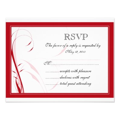 Red Floral 3 RSVP Custom Invite