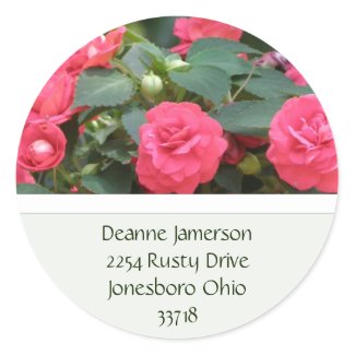 Red Floral Address Stickers sticker
