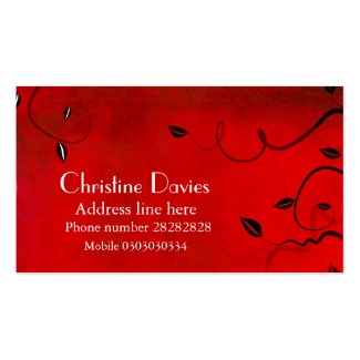 Red floral business card