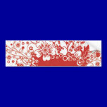 Red Floral Frame Vector Illustration bumper stickers