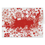 Red Floral Frame Vector Illustration Greeting Card