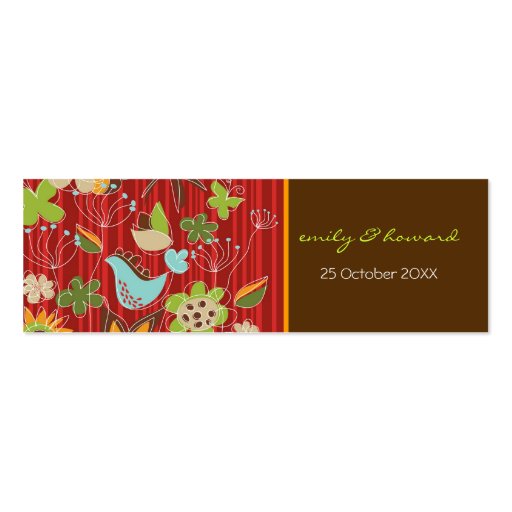 Red Floral Garden Profile Thank You / Gift Tag Business Card Template (front side)