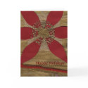 Red Floral Happy Holidays Card