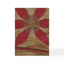 Red Floral Happy Holidays Card