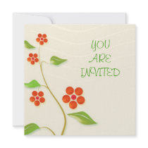 Red Floral Invitation by wierka Red Floral Invitation
