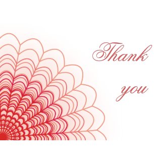 Red Floral Lace on White Thank You Card card