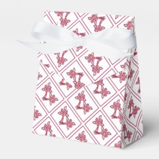 Red Floral Pattern Favor Box