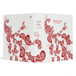 Red Floral Peacock Custom Wedding Binder