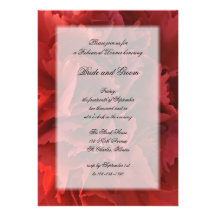 Red Floral Rehearsal Dinner Invitation