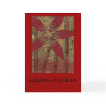 Red Floral Seasons Greetings cards