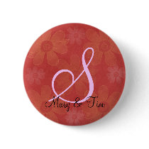 Red Floral Splendor- Monogram: Buttons