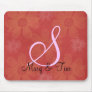 Red Floral Splendor- Monogram: Mousepad