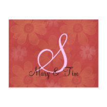 Red Floral Splendor- Monogram: Postcards by occasions Red Floral Splendor- Monogram: Postcards