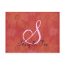 Red Floral Splendor- Monogram: Postcards