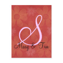 Red Floral Splendor- Monogram: Postcards by occasions Red Floral Splendor- Monogram: Postcards
