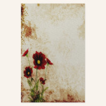 Red Floral Stationery