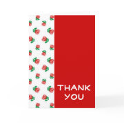 Red Floral Thank You Card card