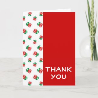 Red Floral Thank You Card card