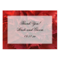 Red Floral Thank You Wedding Favor Tags Business Card Templates