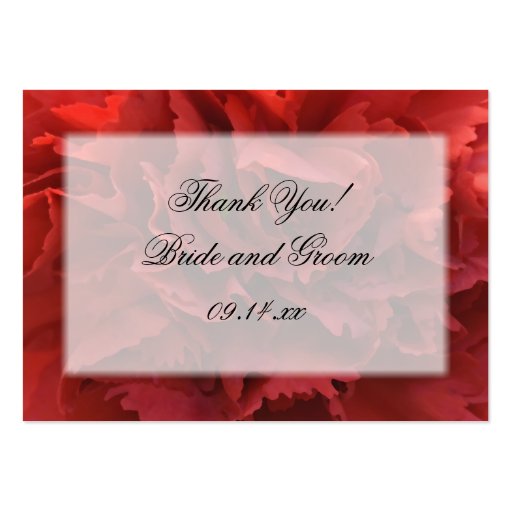 Red Floral Thank You Wedding Favor Tags Business Card Templates (front side)