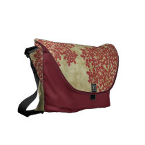 Red Floral Vintage Commuter Bags