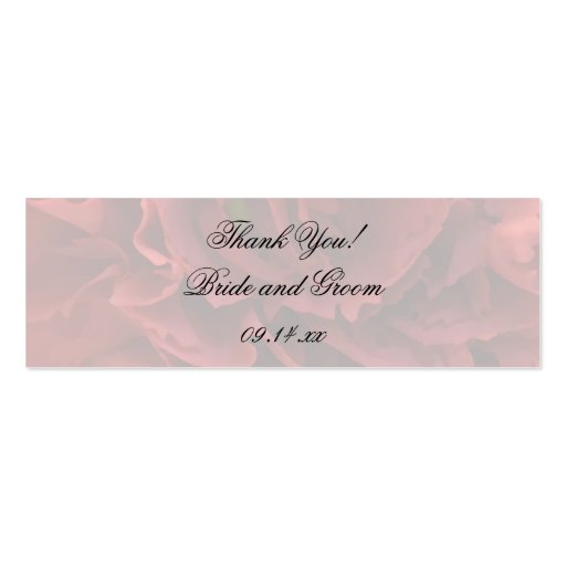Red Floral Wedding Favor Tags Business Cards (front side)