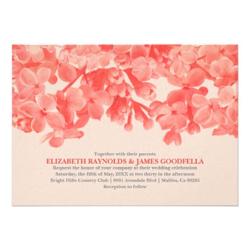 Red Floral Wedding Invitations
