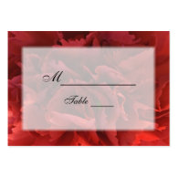 Red Floral Wedding Place Card Business Card