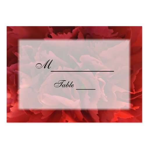 Red Floral Wedding Place Card Business Card (front side)