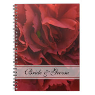 Red Floral Wedding Spiral Notebook