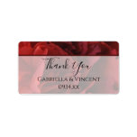 Red Floral Wedding Thank You Label