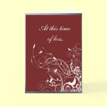 Red Florish Sympathy Card cards