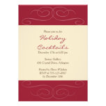Red flourish Christmas holiday cocktail invitation