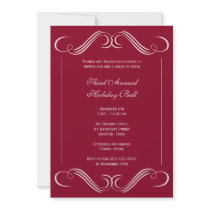 Red flourish elegant corporate Christmas holiday invitations by FidesDesign Red flourish elegant corporate Christmas holiday invitations