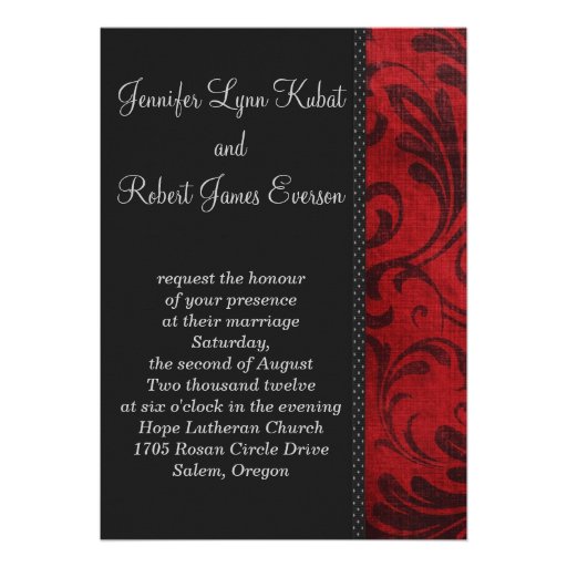 Red Flourish Personalized Announcement