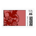 Red Flourish Valentine Stamp