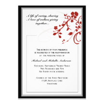 Red Flourish Vow Renewal Invitation