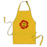 Red Flower Badminton Smiley Aprons