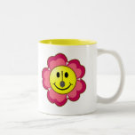 Red Flower Badminton Smiley Coffee Mugs