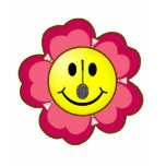 Red Flower Badminton Smiley T Shirts