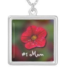 Red Flower Blur; Happy Mother's Day Pendant